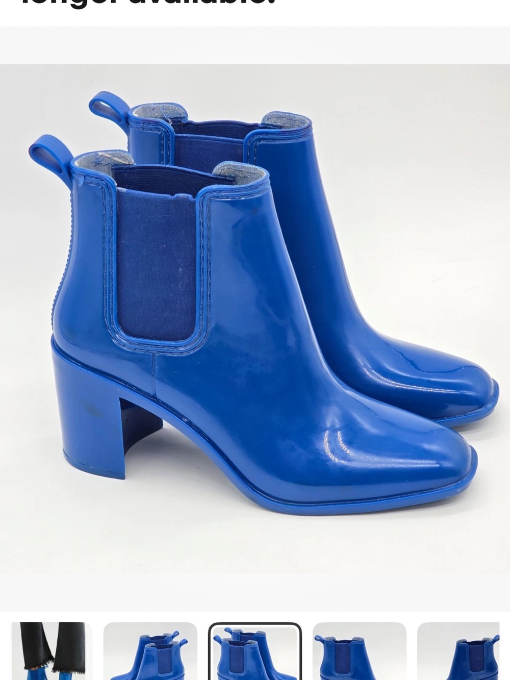 Jeffrey Campbell Hurricane size 9 Glossy Electric Blue rubber rain boots